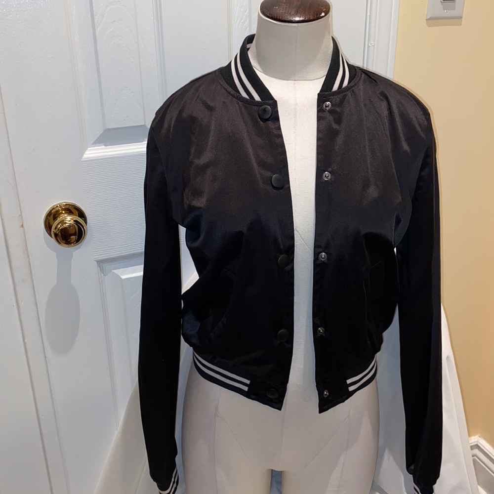 stunning silky satin bomber jacket
